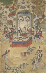 Seowangmo, Detail aus Das Bankett von Seowangmo, ca. 1800